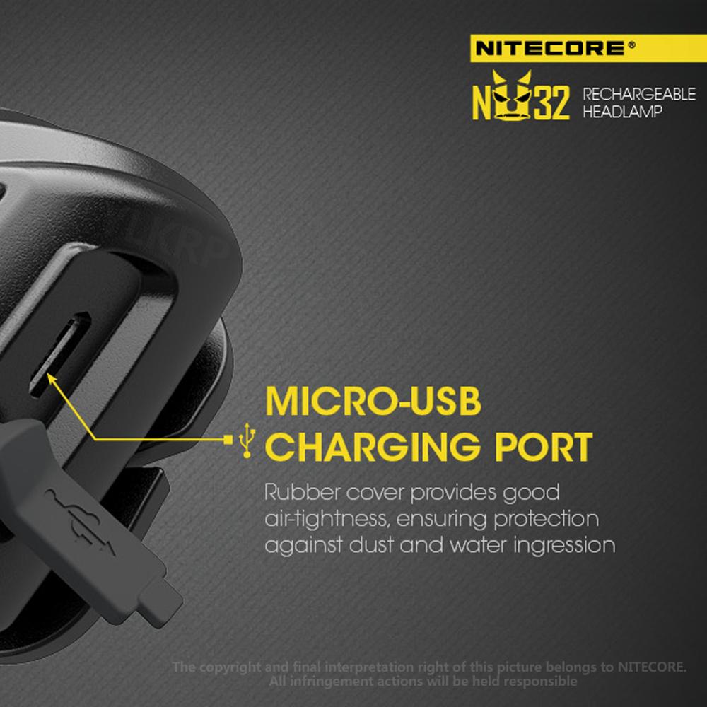 Nitecore  nu32 550 lumens usb oplaadbare lichtgewicht hoofdlamp met ingebouwde batterij, kan worden gebruikt voor kamperen in de buitenlucht, enz.