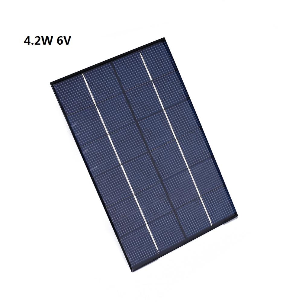 Cewaal – Mini panneau solaire 5V, bricolage, pour batterie, chargeur de téléphone Portable, 1.5W 2W 2.5W 3W 4W 4.2W 5W: 4.2W 6V
