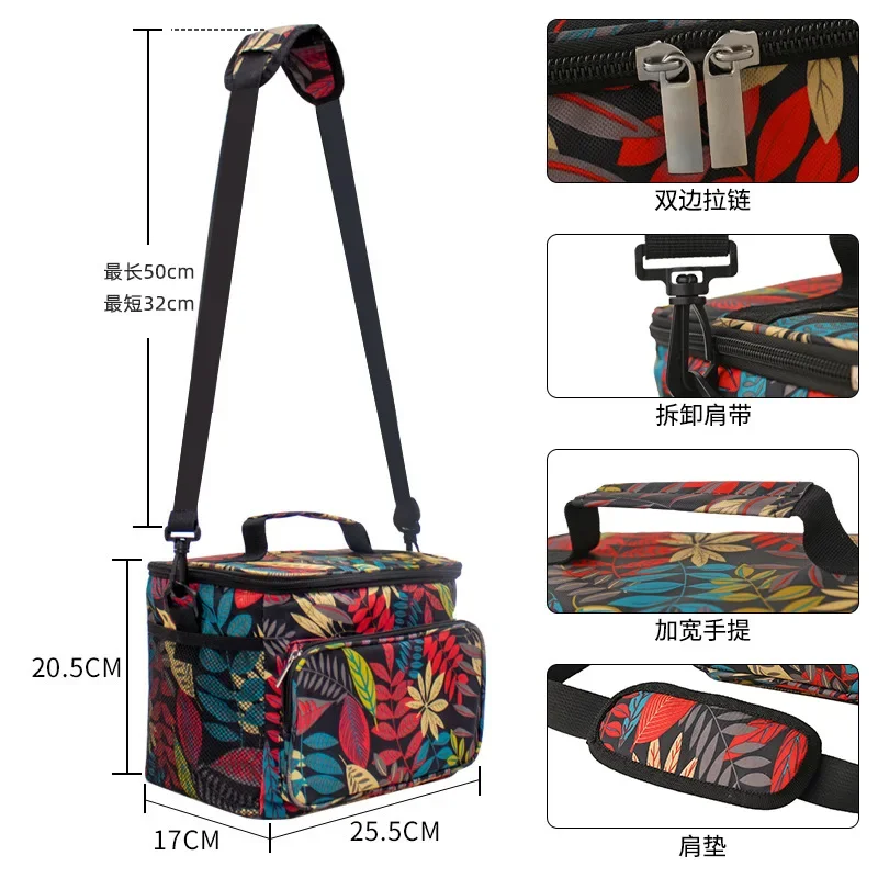 Portable Cooler Bag For Food Thermal Lunch Bag Waterproof Travel Insulated Picnic Box Camping BBQ Family Outdoor Activities