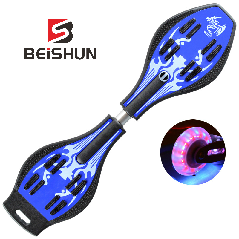 Adult Children's Two-wheeled Skateboard Beginners Flashing Vitality Board Two-wheeled Scooter: Dragon board-12