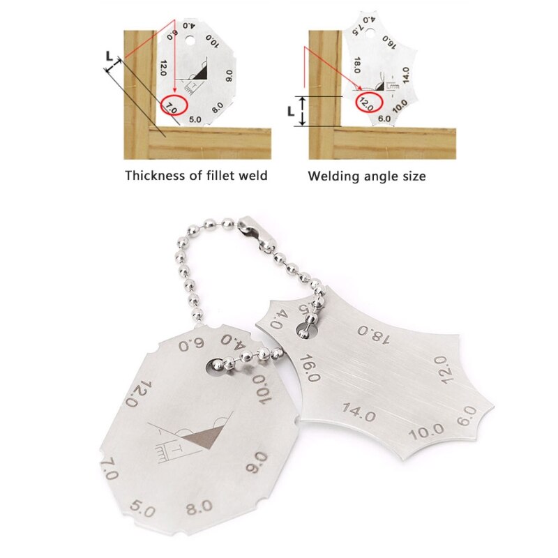 2 Pcs Welding Tools Stainless Steel Welding Gauge Inspection Weld Ulnare Ruler