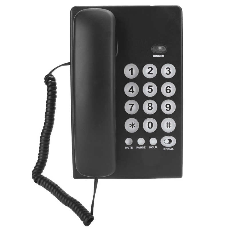 mini telephone KX-T504 Portable Family Business Office Fixed Landline Mute Function Telephone ABS Black