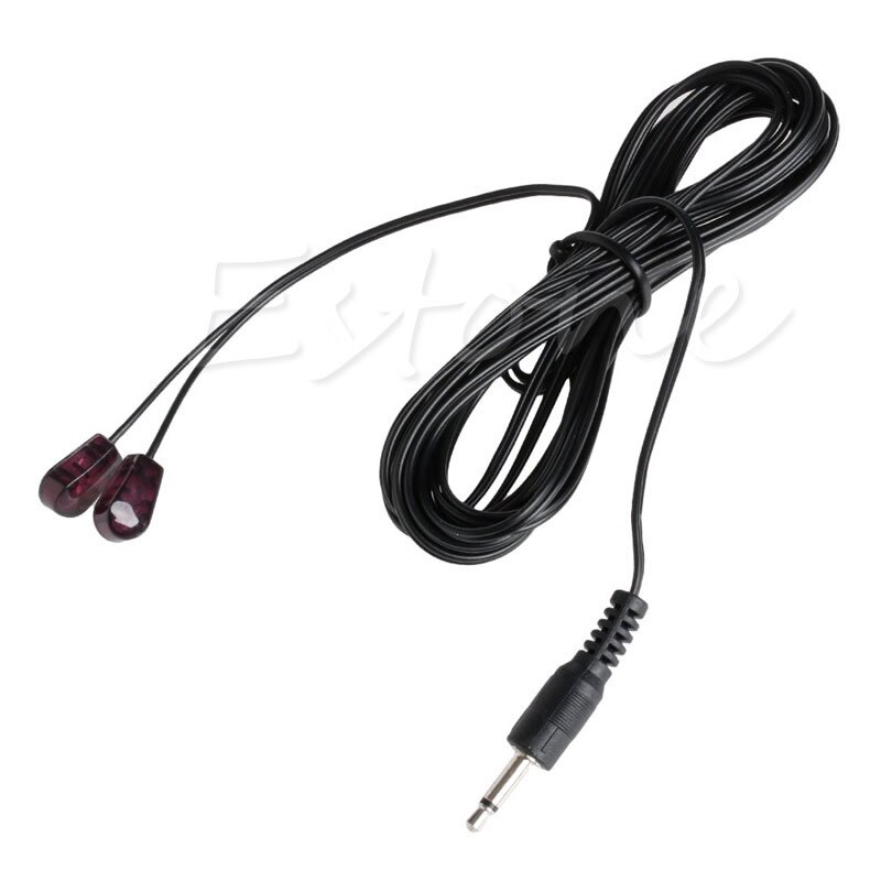 Dual IR Infrared Emitter Extension Cord 3.5mm Plug Remote Control Extender