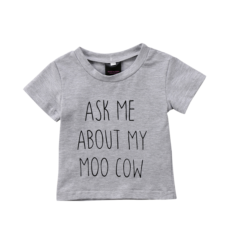 Neue Lässige Newborn Kinder Jungen Mädchen T-Shirt Drucken Tier Baumwolle Kurzarm T-shirt Beiläufige Kleidung