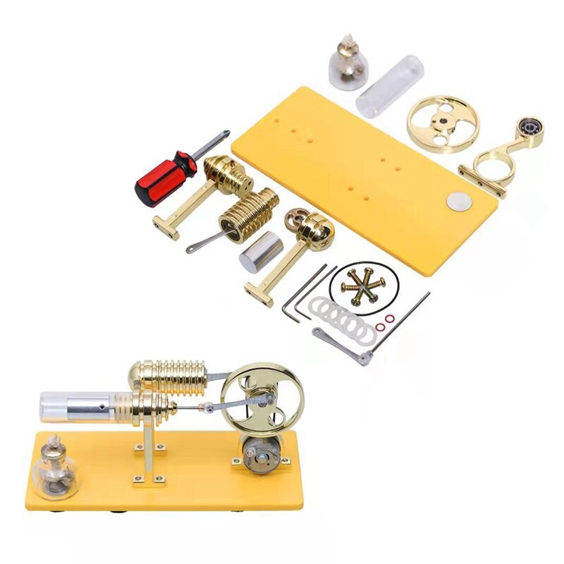 DIY Assembly Stirling Engine Generator Model, External Combustion Engine Science Experiment Educational Toys