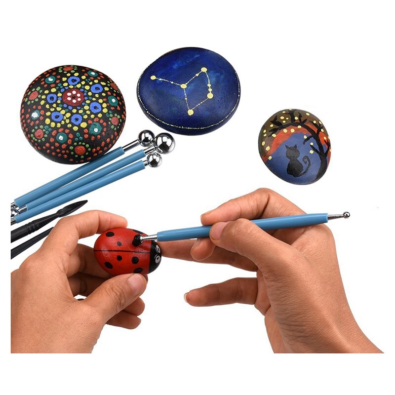 13 Piece Ball Stylus Dotting Tools, Clay Pottery Modeling Set, Rock Painting Kit