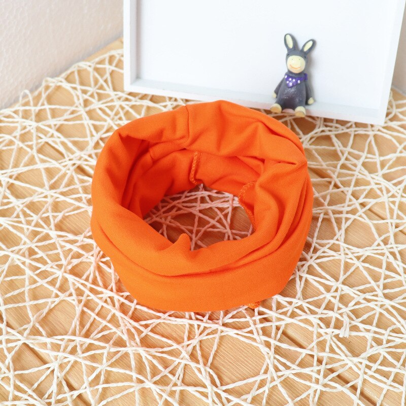 Bebis halsduk höst vår barn pojkar flickor stickad halsduk småbarn varma accessoarer unisex barn bomull röd rosa blå hals klädsel: Orange