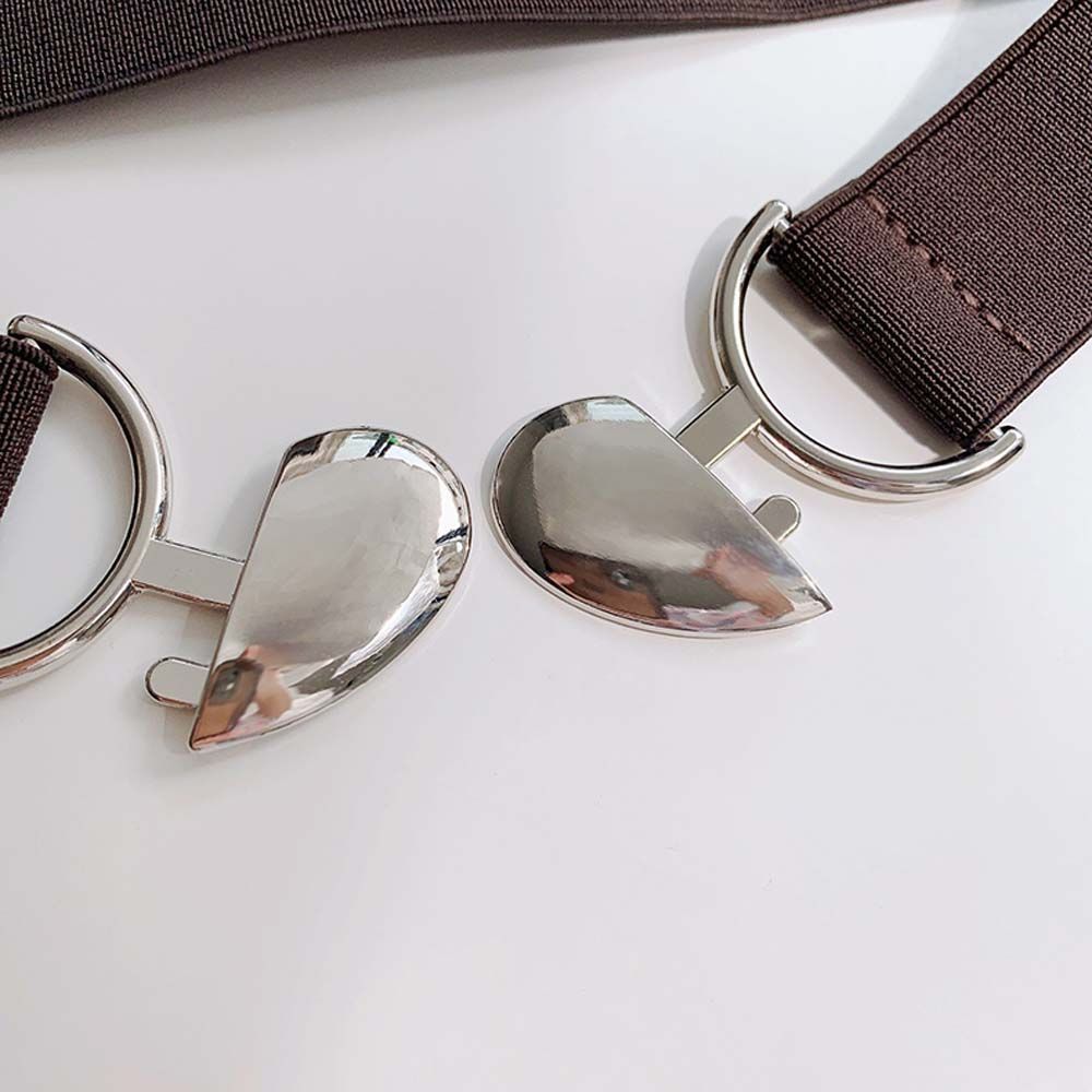 Exquisite For Woman Metal Love Heart Buckle Waist Accessories Elastic Belts Thin Belts Waistband