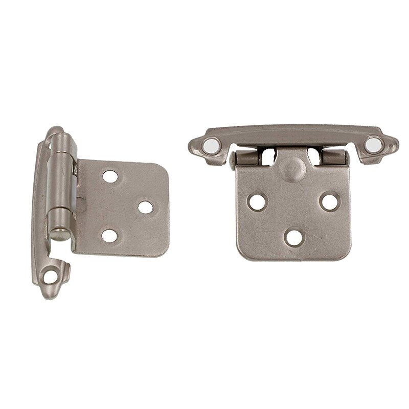 -Lot Of 25 Pcs Self Closing Overlay Flush Cabinet Hinge - Satin Nickel Self closing, semi-concealed, variable overlay hinge