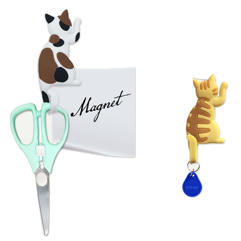 réfrigérateur aimant mignon chat montage mural clés crochet magnétique porte-clés aimant support crochets cintre réfrigérateur porte décor