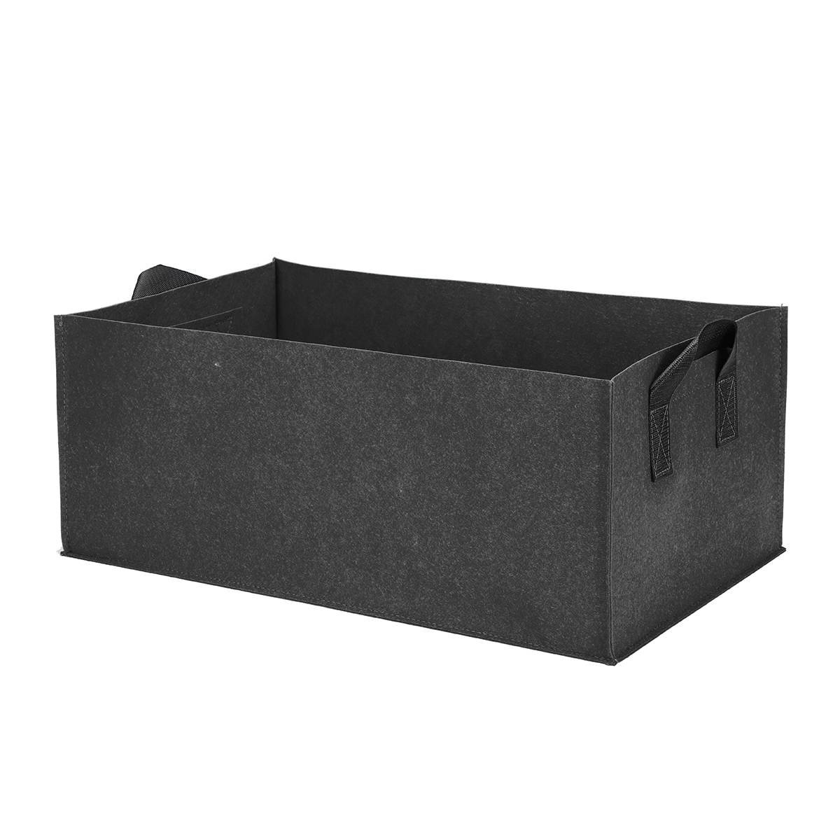 Fabric Raised Garden Bed 50 Gallons Round Planting Container Grow Bags Breathable Felt Fabric Planter Pot for Plants Nursery Pot: Black TypeA (Size S)