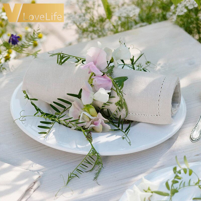 10Pcs 45x45 cm Polyester Plain Tafel Servetten Linnen Diner Zakdoeken Mond Doeken Voor Event Banket Bruiloft