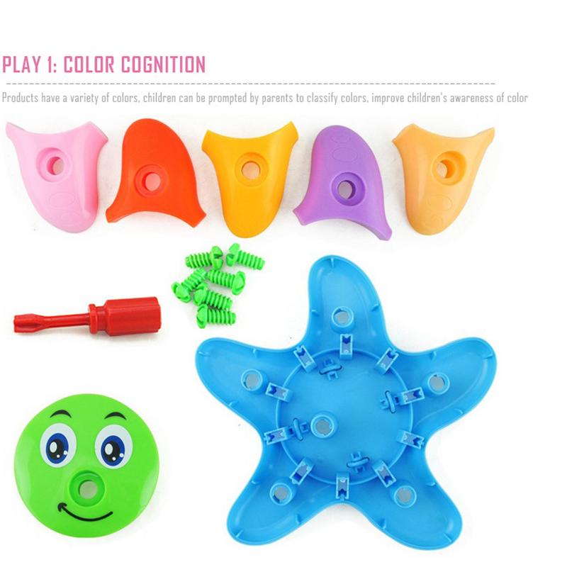 Tidlig intelligens stjerne adskillelse og samling af legetøj diy håndlavet legetøj farve randomiseret