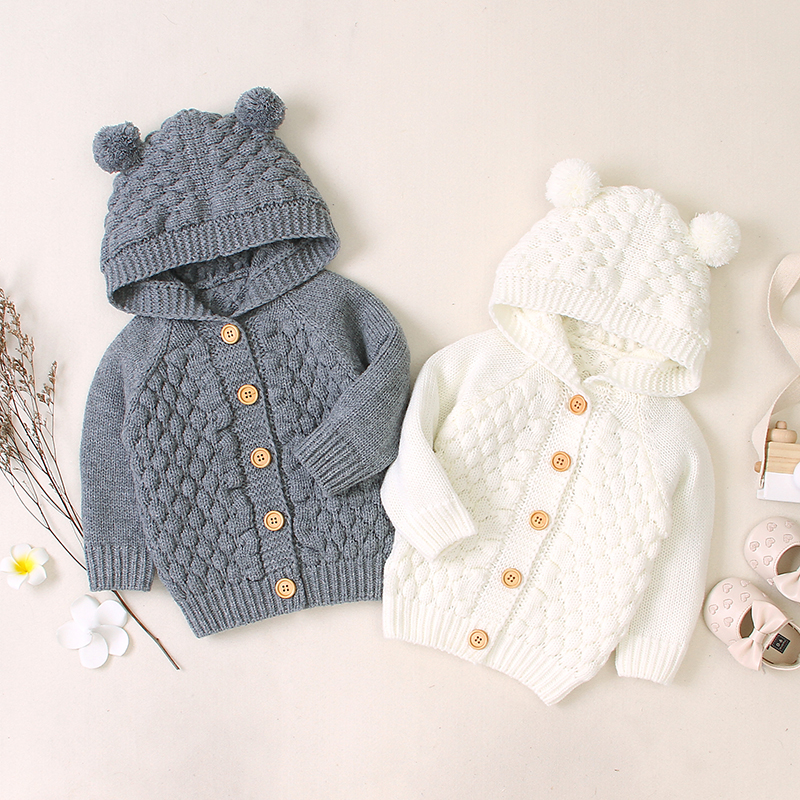 Baby Bovenkleding Jongens Meisjes Lange Mouw Trui Schattige Effen Kleur Pluche Bal Comfortabel Bovenkleding