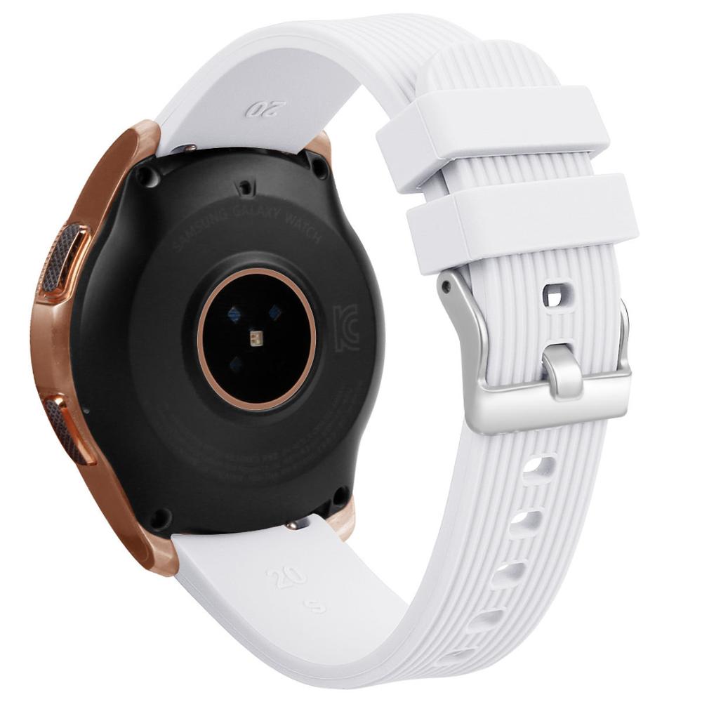 Siliconen band voor samsung galaxy watch 42mm, rubberen vervangende horlogeband voor samsung galaxy watch active 2: Wit