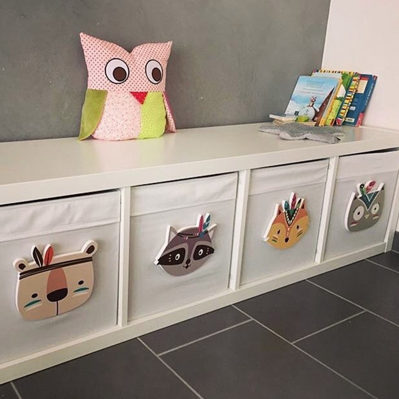Style nordique enfants chambre ornements dessin animé animaux renard bébé chambre berceau décor enfant dessin animé Animal tête mur décor enfant