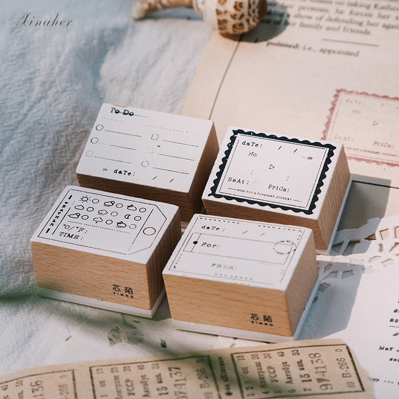 Vintage Movie book weather record travel Letter stamp DIY wooden rubber stamps for stationery scrapbooking standard stamp