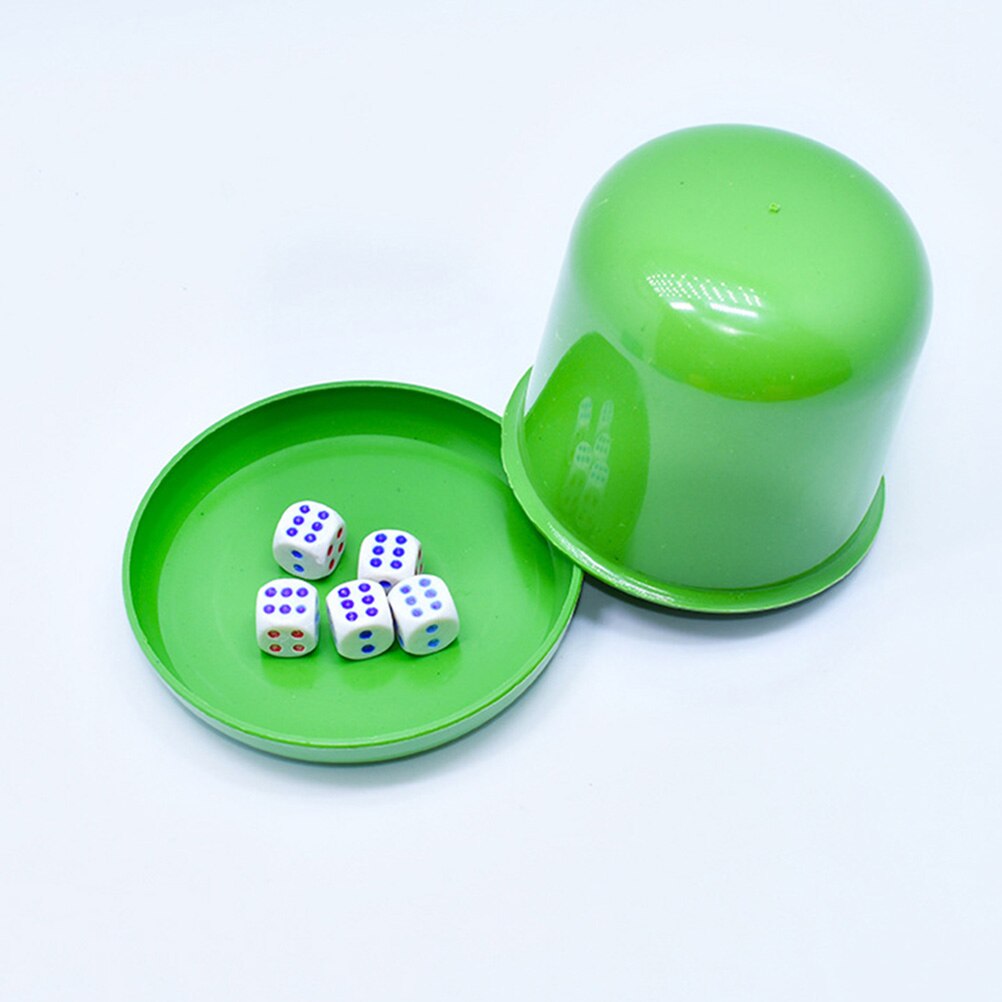 2PCS/Set Game Dice Set 12mm Dice Plastic Thickening Durable Dice Shaking Cup For Backgammon Bar Party Game (Random Color)