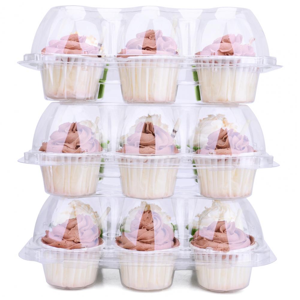 6 Gat/12 Hole Cupcake Container Milieuvriendelijke Transparante Cake Dozen Mousse Dessert Houder Verpakking Voedsel Opslag Cup Voor thuis