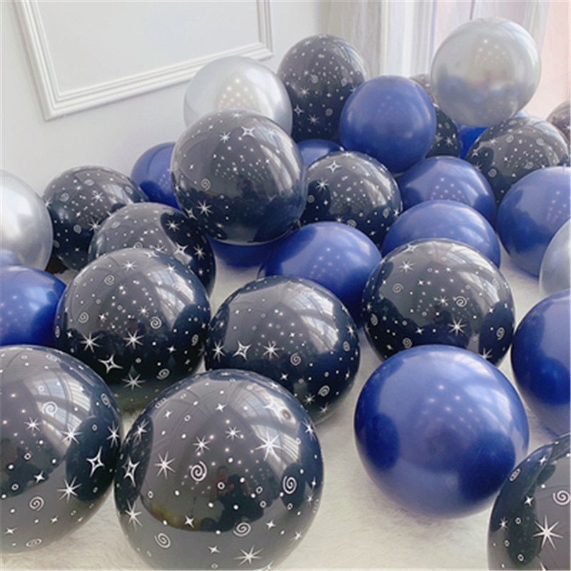 10 tums yttre rymden temafest astronaut stjärnhimmel svart latex ballong fest pojke barn födelsedagsfest dekor gynnar helium globalt