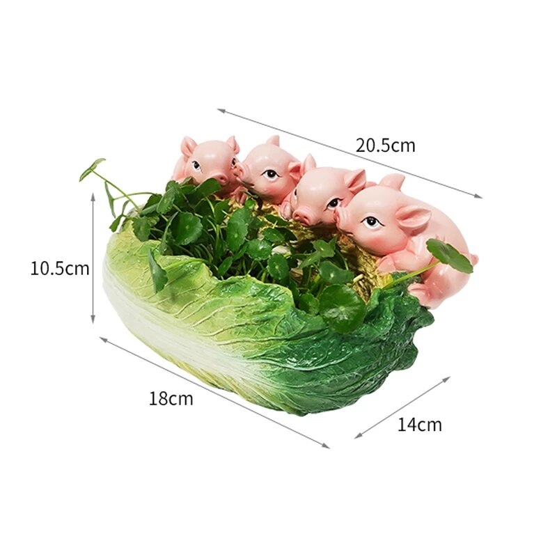 Neue GrüNe Rettich Hydrokultur Sukkulente Blume Topf Kreative Ebene Blumentopf Zimmer Blumen Heimat Dekorationen Nette Schwein Vase Ornamente