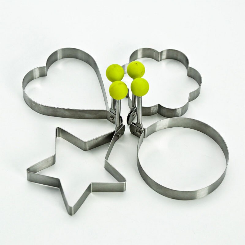 Egg Pancake Fried Mold Stainless Steel Mold Round Star Heart Flower Style Cutter Baking Tools Eggs Mold Accessories