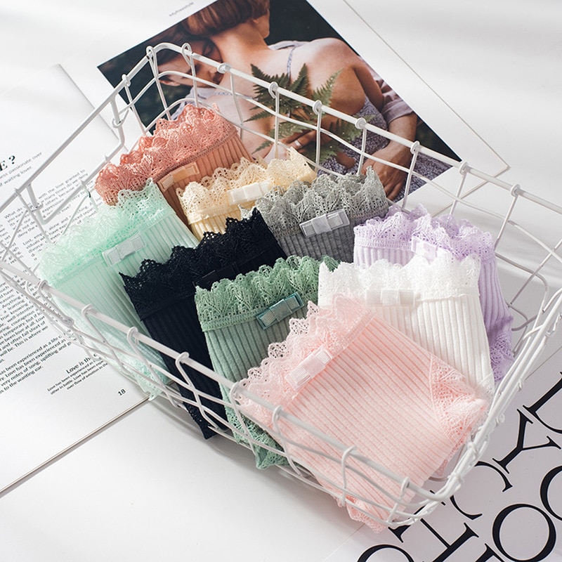 Bragas antigoteo para el período Menstrual, ropa interior de algodón para mujeres, calzoncillos con flores de cintura baja de estilo japonés para chicas, calzoncillos con flores