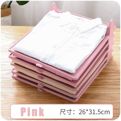 Planche à plier Organisateur T-Shirt Vêtements Pli Facile Organisateur Taille Adulte Vêtements Pliant Conseil Gagner Du Temps Vêtements Organisateur: 5pc Pink