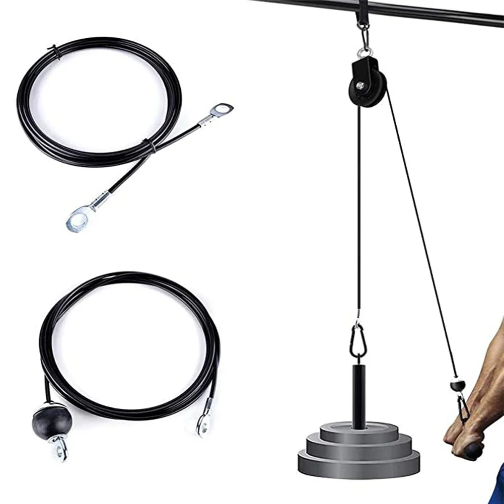 Câble métallique en acier pour gymnastique, 1.5m/2.5m/3m, 5mm, pièces robustes, accessoires pour poulie d'entraînement de levage, équipement de Fitness à domicile