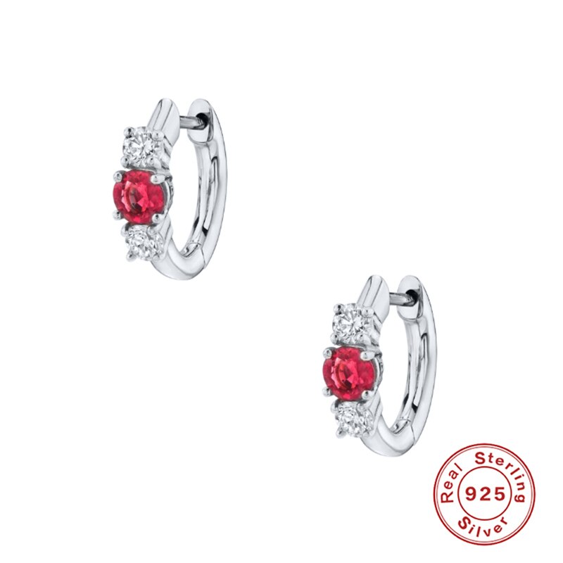 Canner 2 pçs 925 prata esterlina bling cristal 9mm pendientes brincos de argola para mulheres lovers menina brinco redondo jóias de luxo: silver color2