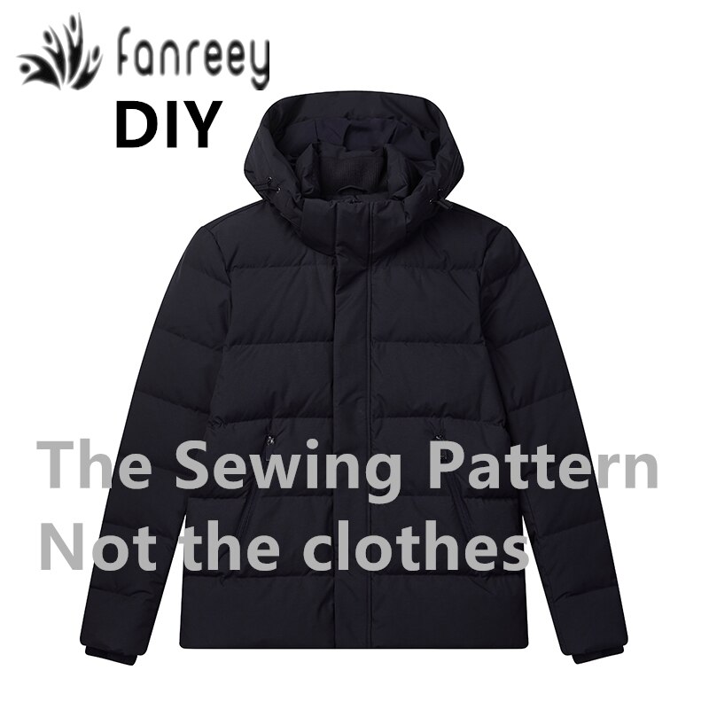 Sewing Pattern for winter men's sports short winter warm down jacket WW-M1163