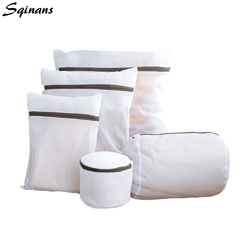 Sqinans Washing Machine Mesh Laundry Bags Reusable Small Ziplock Bag Net Bra/Socks/Clothes Wash Bag Travel Clothes Organizer Bag