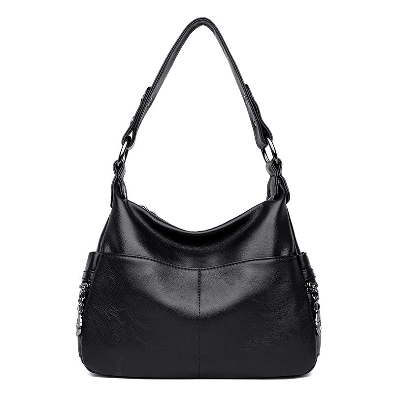 Casual female tote shoulder bag women's soft leather handbags ladies china black wine hand bag crossbody bags for women sac: black