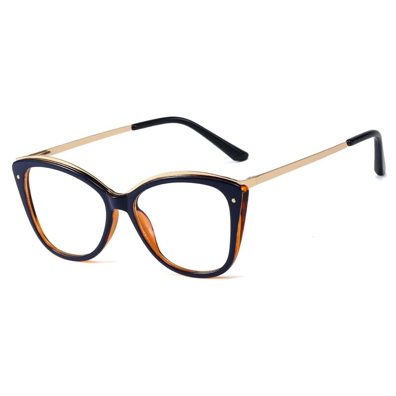 Hotony Blue Light Blocking Women Eyewear Optical Full Rim Female Stylish Woman Eyeglasses Prescription Spectacles: C5