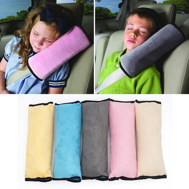 Baby Kussen Pad Auto Auto Veiligheid Seat Schouderriem Protector Anti Harnas Roll Pad Sleep Kussen Voor Kids Peuter Auto kussen