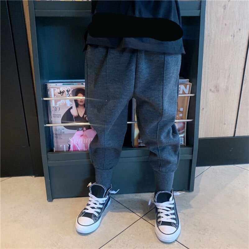 Pantaloni per neonati pantaloni per bambini autunno primavera pantaloni pantaloni per bambini solidi Harem tasche posteriori grigie nere moda in cotone