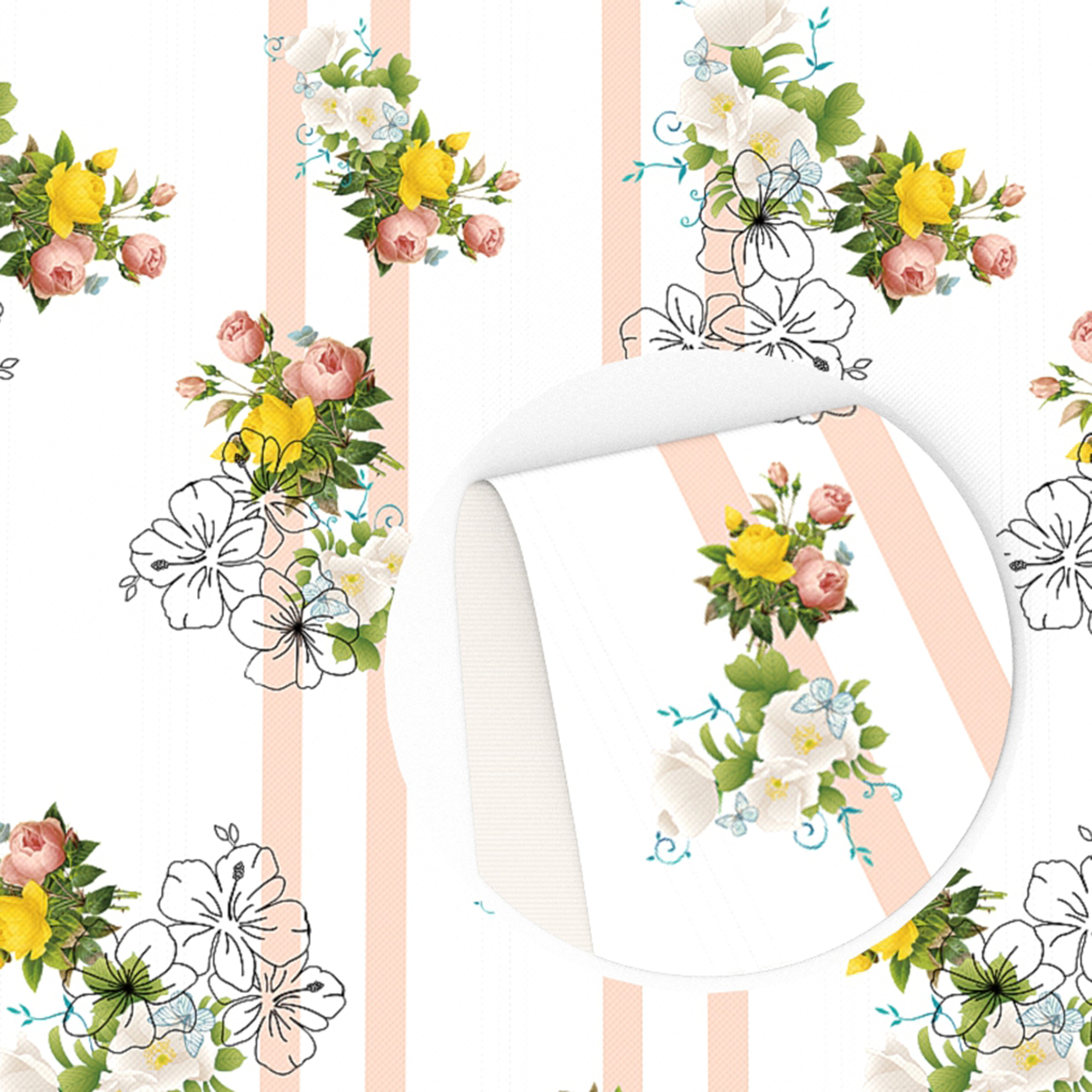 Flower Series Faux Leather Spring PVC Synthetic Leather A4 size DIY Earrings Bow Bags Material Vinyl Fabric,1Yc16604: 1128759