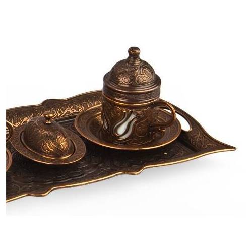 Ottoman Motif 2 li Turkish coffee Set-Copper