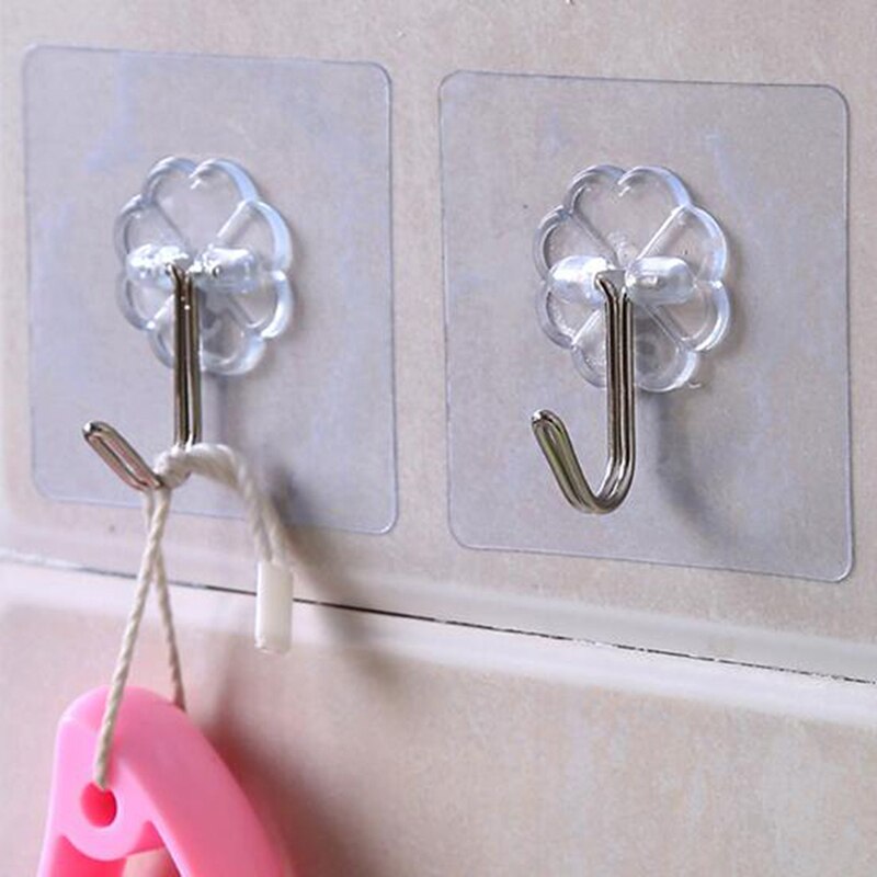 4pcs Air Conditioner Remote Control Hanger Key Practical Wall Storage Holder Strong Plastic Hooks Sticky Hook Set TV: 1pc 6x6