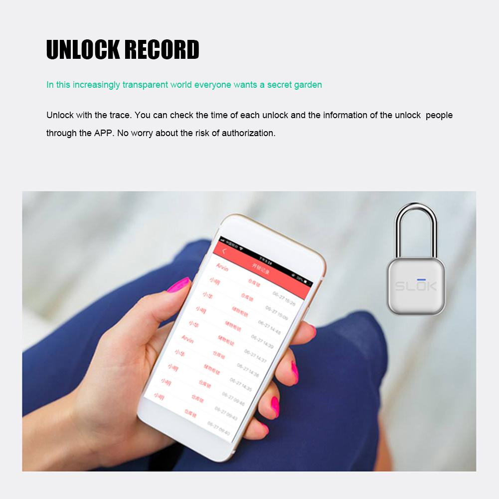 Wireless Bluetooth Padlock Smart Lock Keyless Remote Control Locker Metal Wireless App Control Padlock For Android IOS