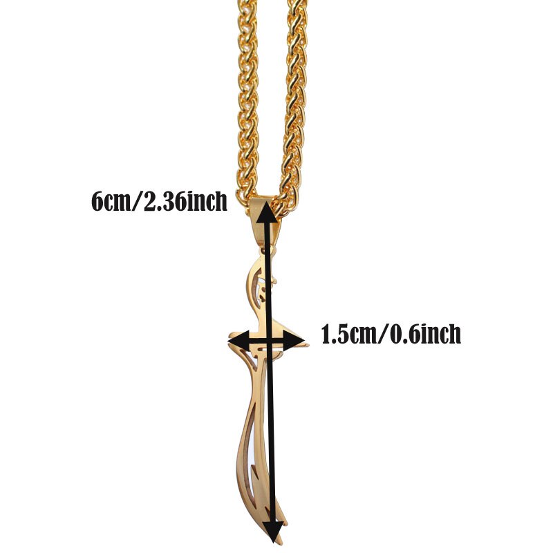 muslim HZ Zulfiqar Sword of Imam Ali stainless steel pendant necklace , charm Islam & Jewelry