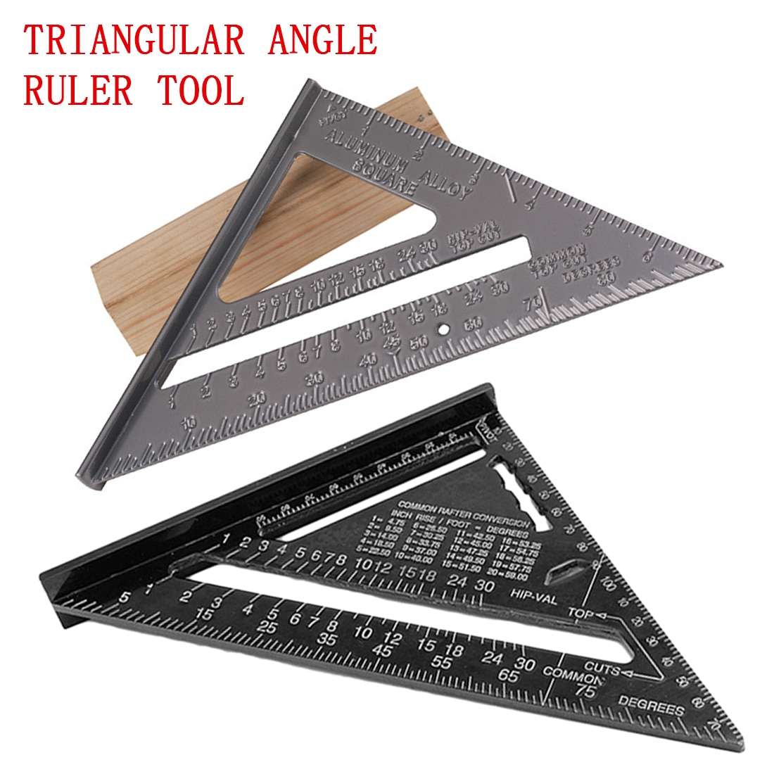 Aluminum 7 inch Triangle Angle Ruler Squares for Woodworking Speed Square Angle Protractor Rulers Measuring Tools
