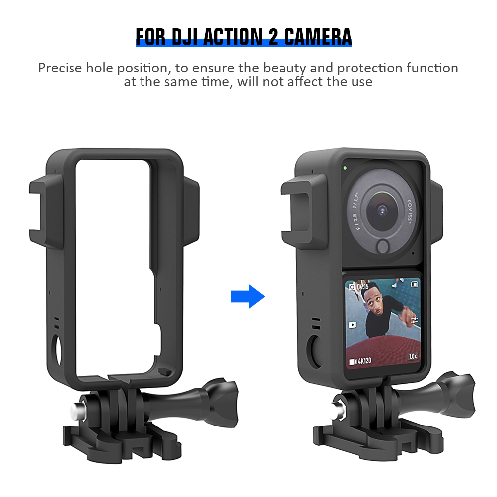 Funda de marco Protector para DJI Action 2, Protector de pantalla, película de vidrio templado, montaje de cubierta para DJI Osmo Action 2, accesorios