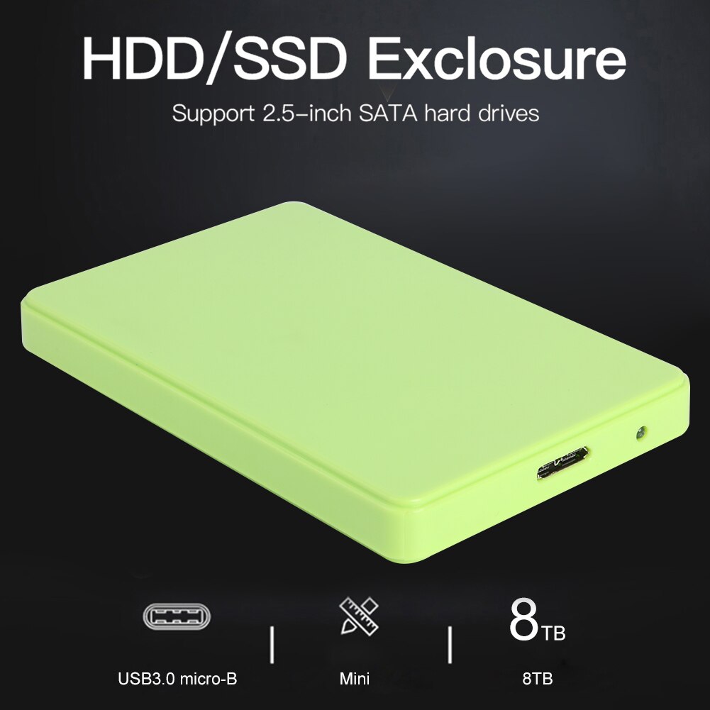 HDD Case Type C SATA to USB 3.0 2.5inch HDD Box 8TB 6Gbps External Hard Drive Enclosure for HDD SSD Hard Disk Case Support