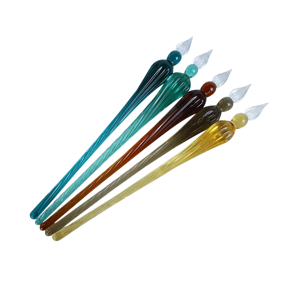 1 buc stilou vintage pentru înmuierea din sticlă, stilou de umplere cu cerneală, stilouri de caligrafie cu mâner, stilouri de sticlă lucrate manual, stilou de pictură artistică, consumabile