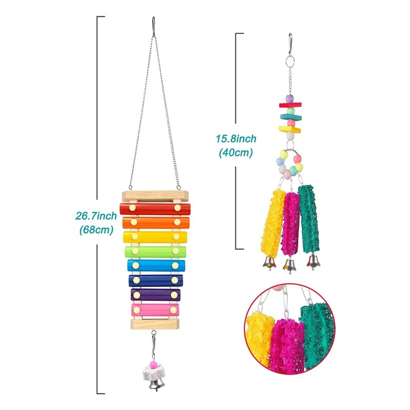 6 Packs Chicken Toys,Chicken Xylophone Toys for Hens,Chicken Swing Ladder Toys,Vegetable Hanging Feeder