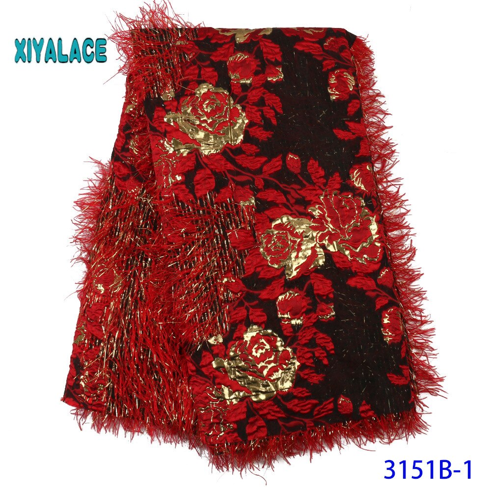 Groene brokaat kantstof franse borduur tule net nigeriaanse brokaat kantstof voor afrikaanse bruiloft feest vrouwen  ya3151b-7