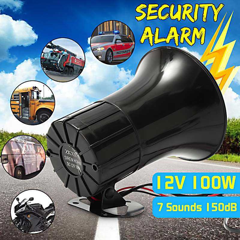 Car 7 Tone Loud Horn Speaker Motorcycle Megaphone Traditional Hooter Ringing Alarm Wailing Ambulance Blaring Siren