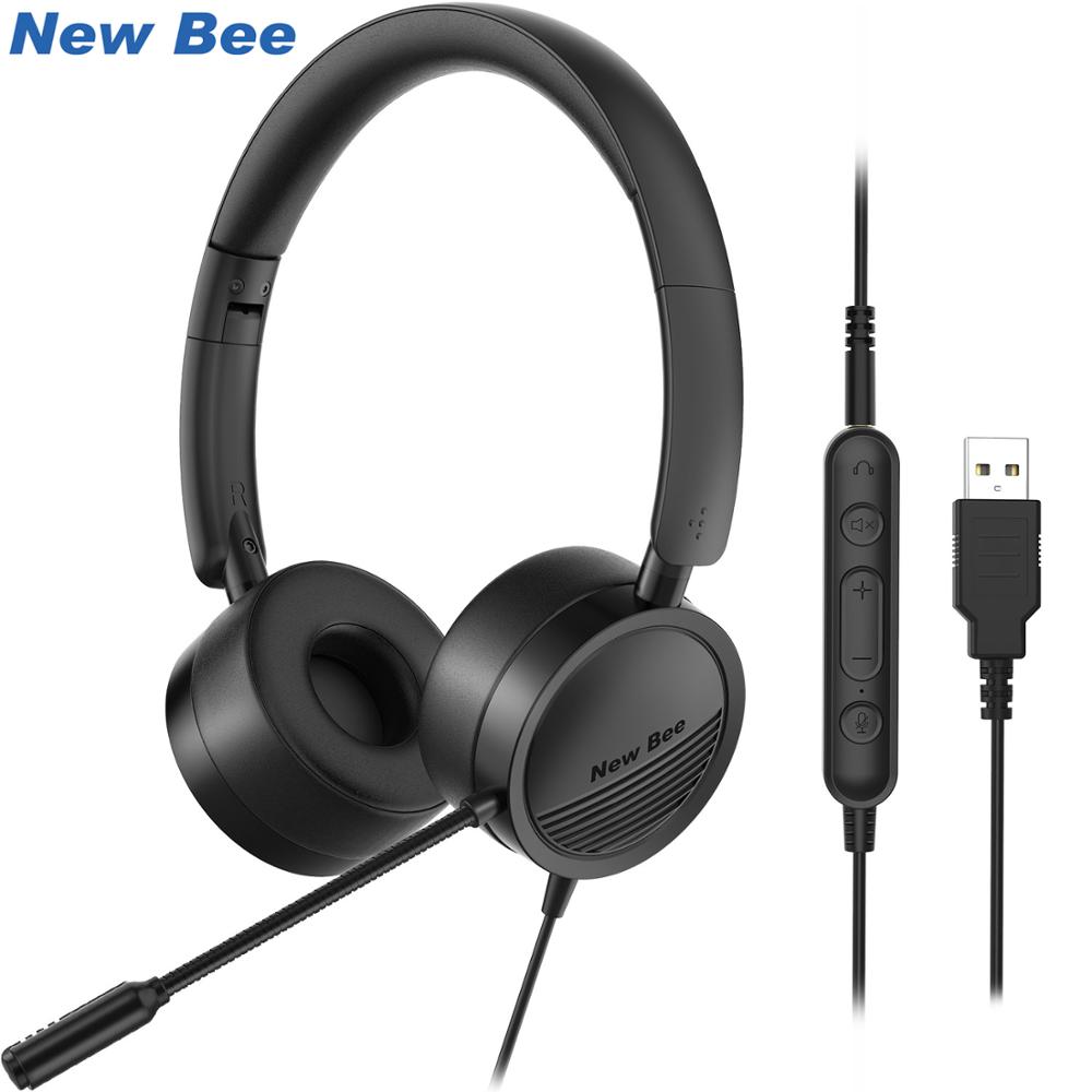 Bee – casque d&#39;écoute USB avec Microphone pour PC, 3.5mm, pour Business, avec micro, suppression de bruit, pour centres d&#39;appels,