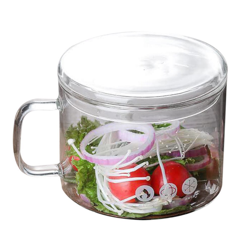 Cuenco de Pasta de vidrio para Fideos, plato de vidrio borosilicato resistente al calor, apto para microondas, apto para sopa, Pasta, comida para bebés L: B